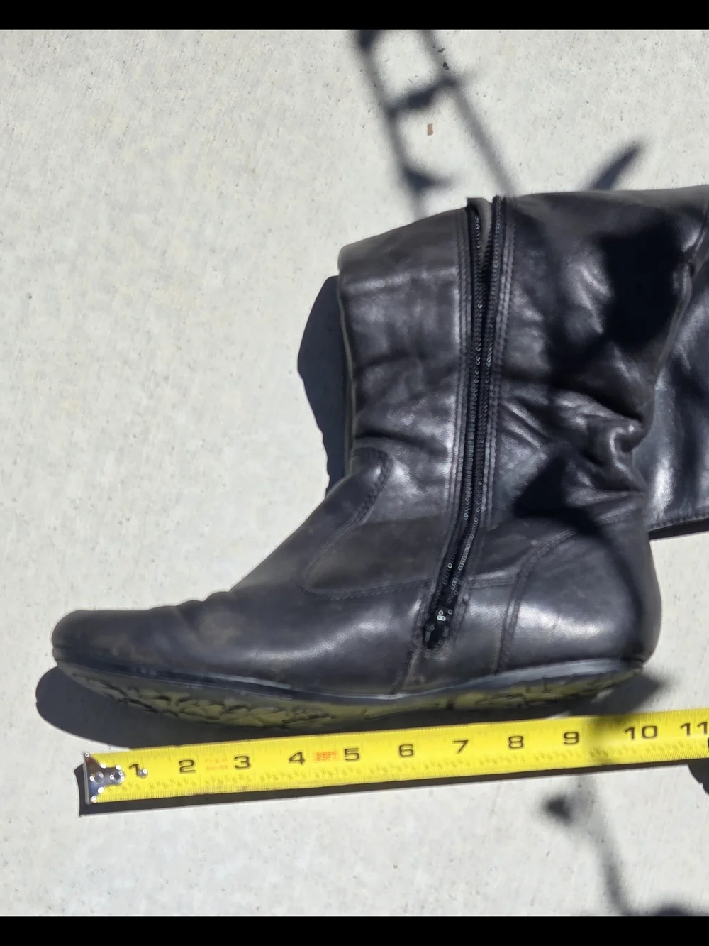 Børn Black Leather Slouchy Tall Knee-High Boots Size 8.5